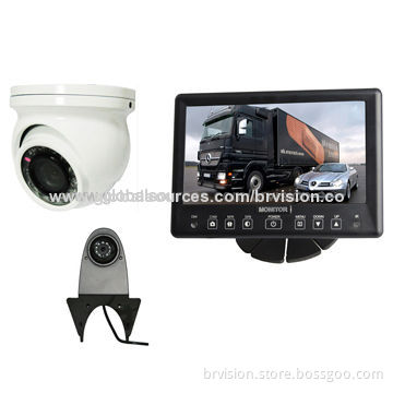 Car Reverse System, IP67 Waterproof Monitor, Shark and CCD Dome Camera, for Security